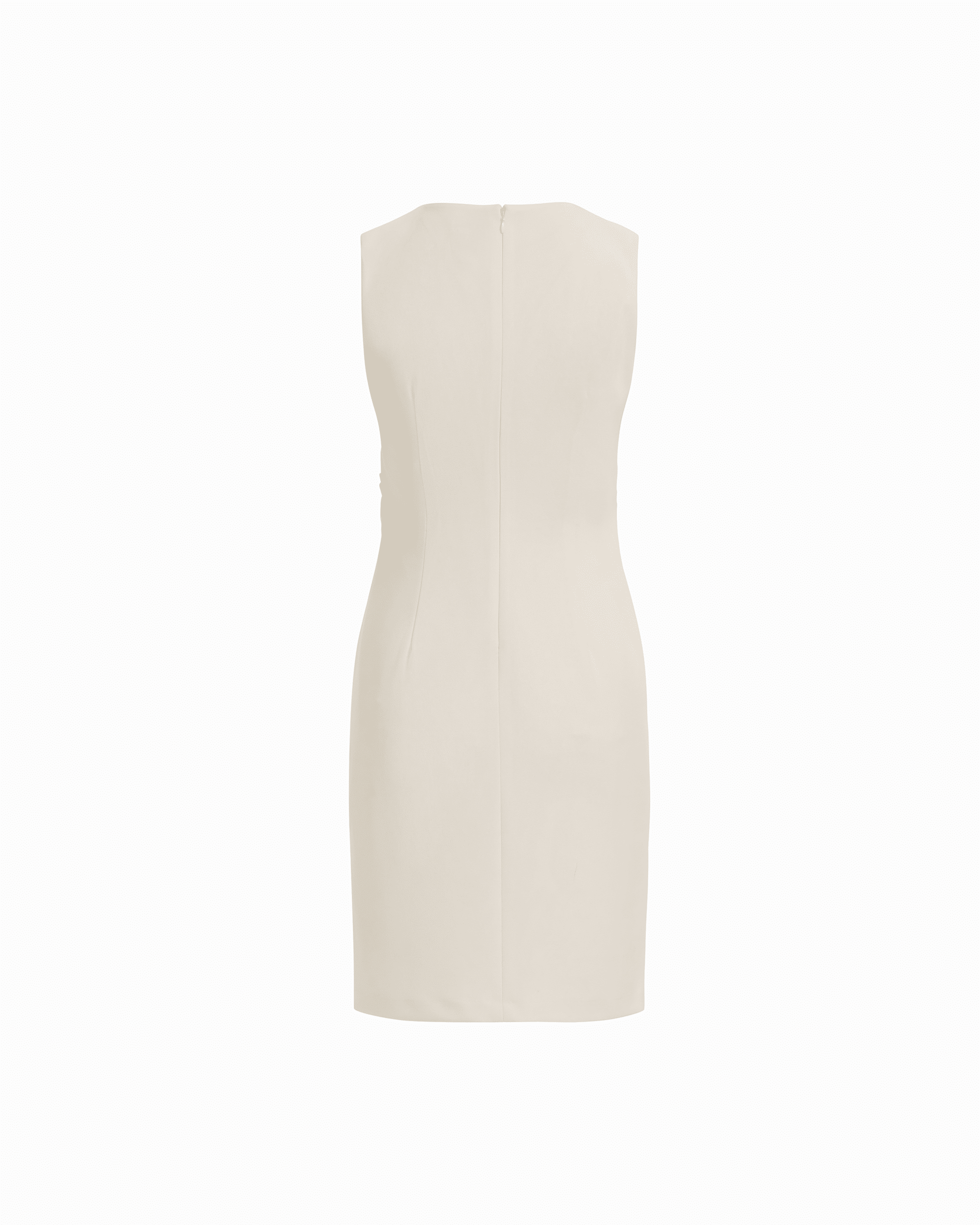 Anne Klein Ruched Sleeveless Crew Neck Sheath Dress