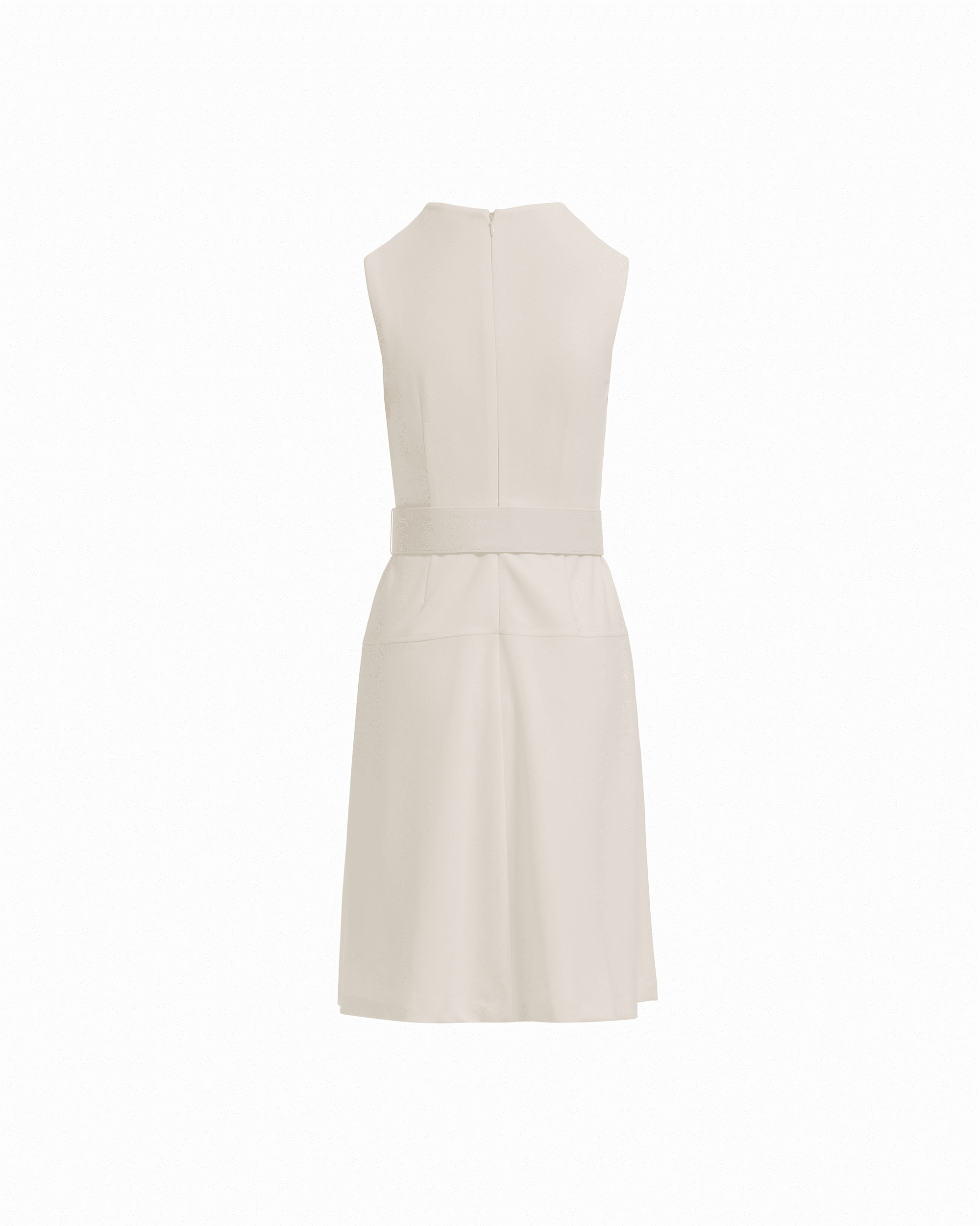 Diagonal Print Sleeveless Fit and Flare Crew Neck Dress in White DOVE White DOVE / 10 Diagonal Print Sleeveless Fit and Flare Crew Neck Dress in White DOVE White DOVE / 10