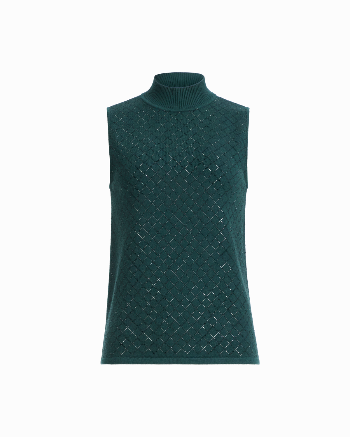 Sleeveless Mock Neck Heatset Sweater