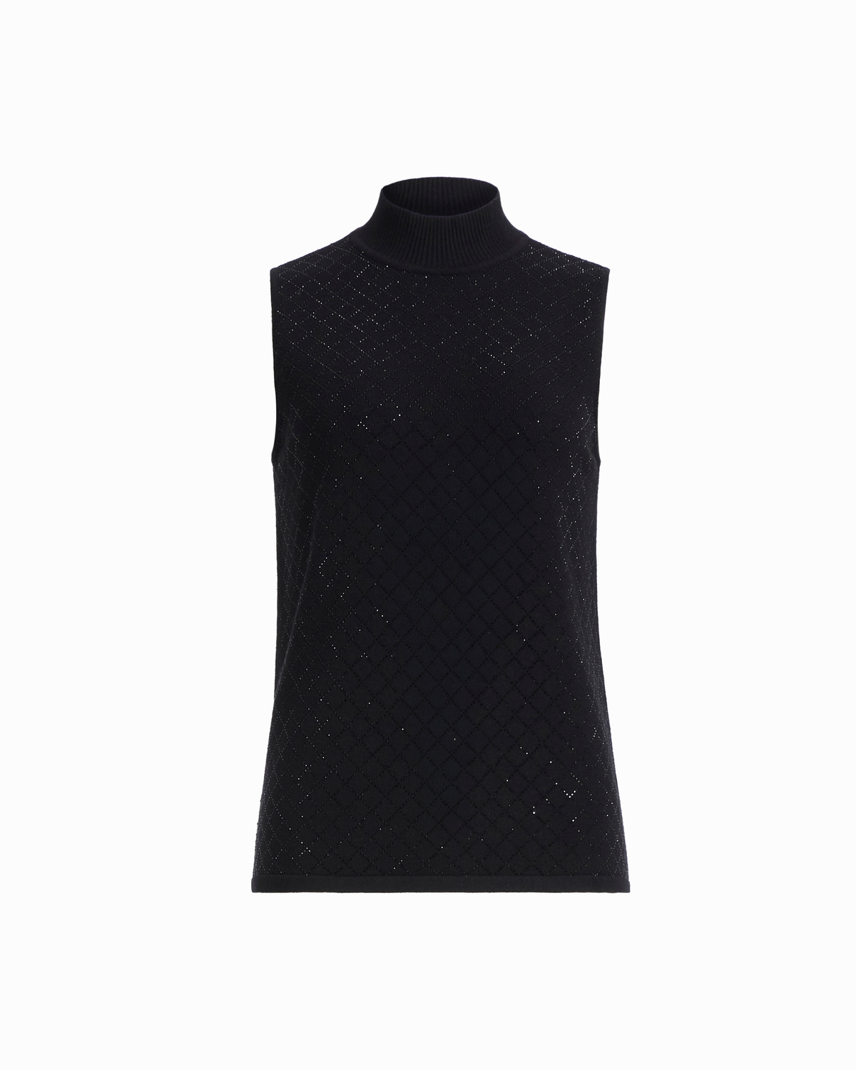 Sleeveless Mock Neck Heatset Sweater