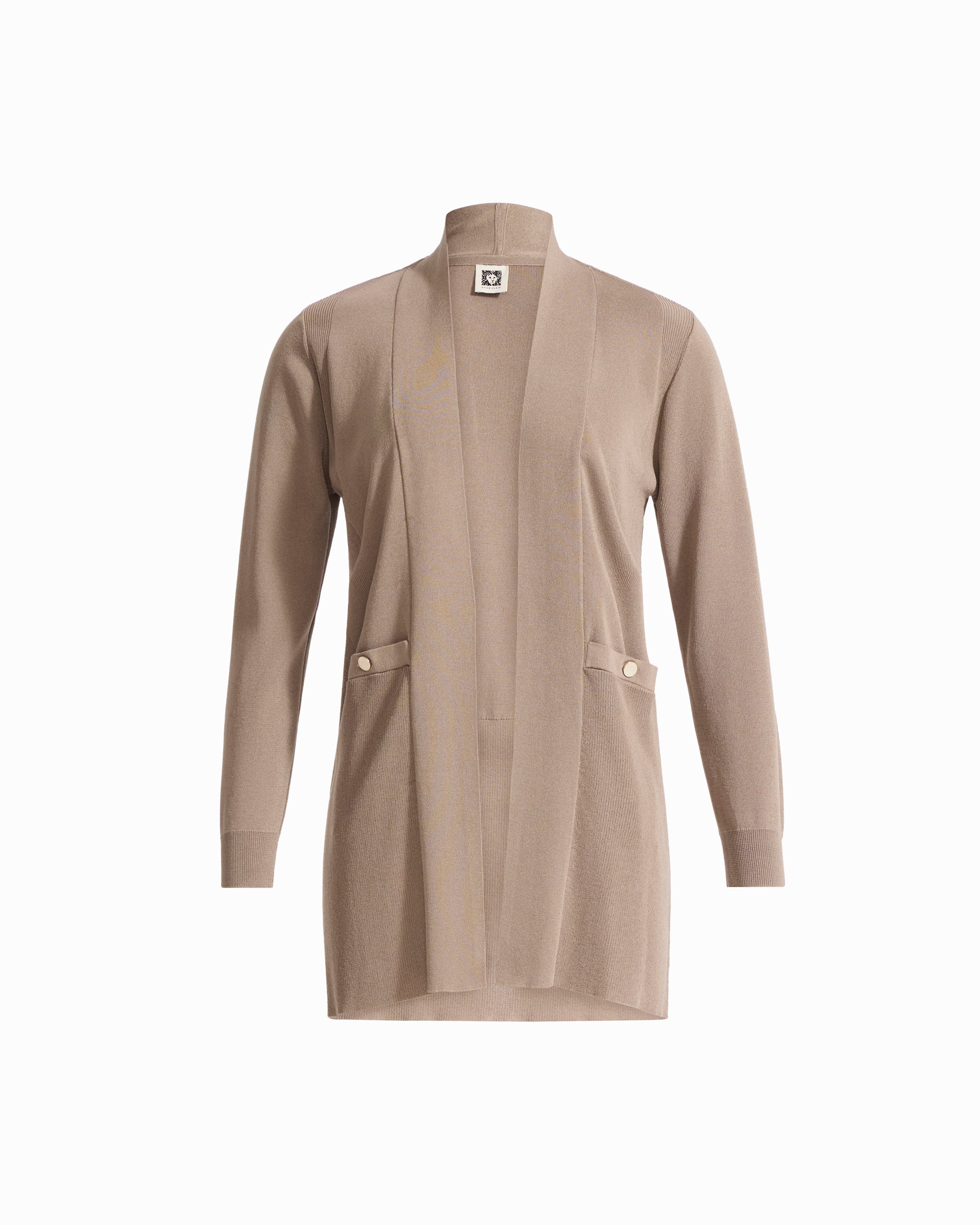 Plus Size Long Sleeve Open Cardigan with Front Pockets