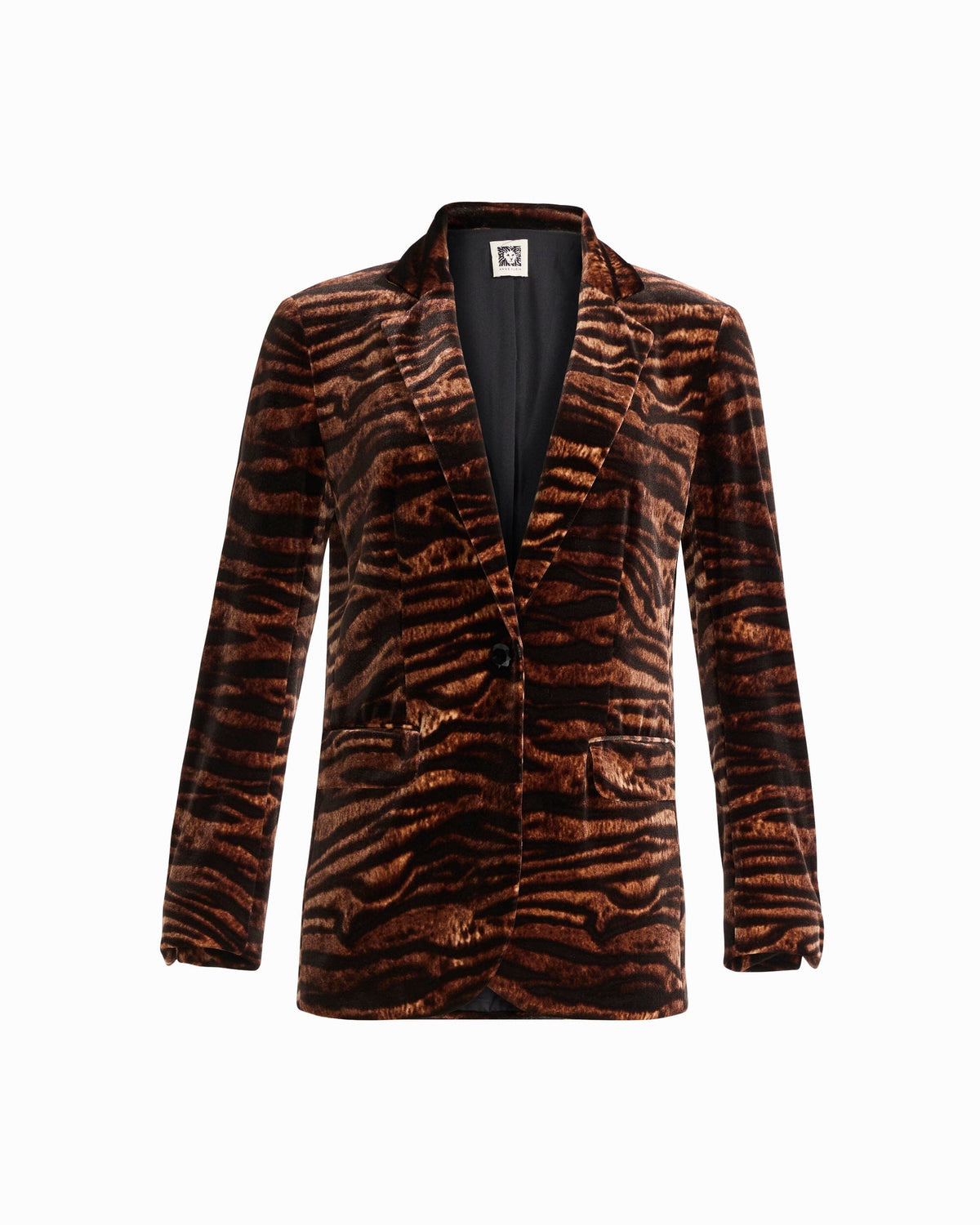 Anne Klein ANNE BLACK MULTI Animal Print Jacket with Hip Pockets