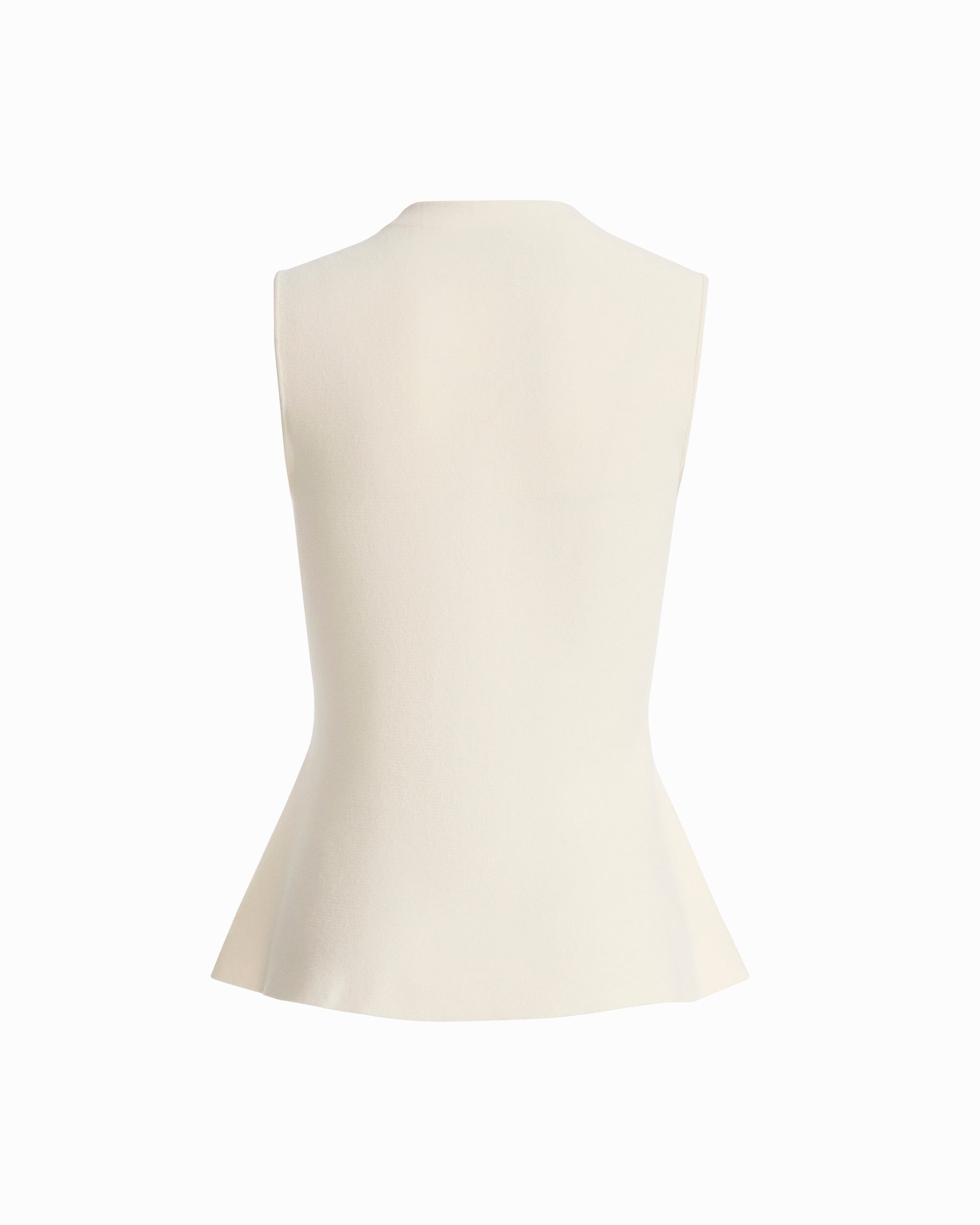 Anne Klein Sleeveless V-Neck Peplum Button-Front Vest Sweater
