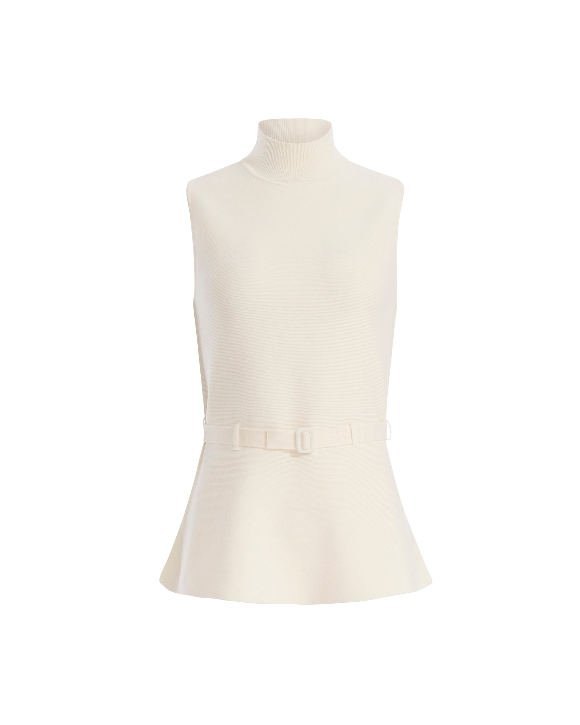 Mock Neck Peplum Sweater Tank