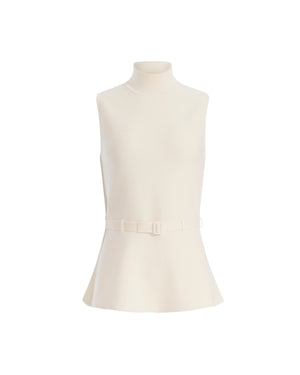 Mock Neck Peplum Sweater Tank