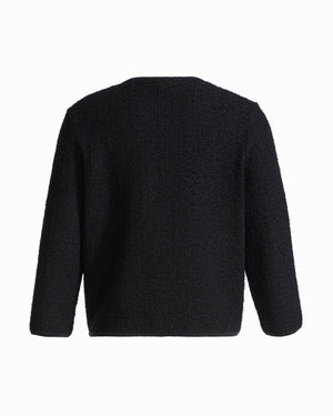Anne Klein Eyelash Texture Yarn Button-Front Cardigan Sweater