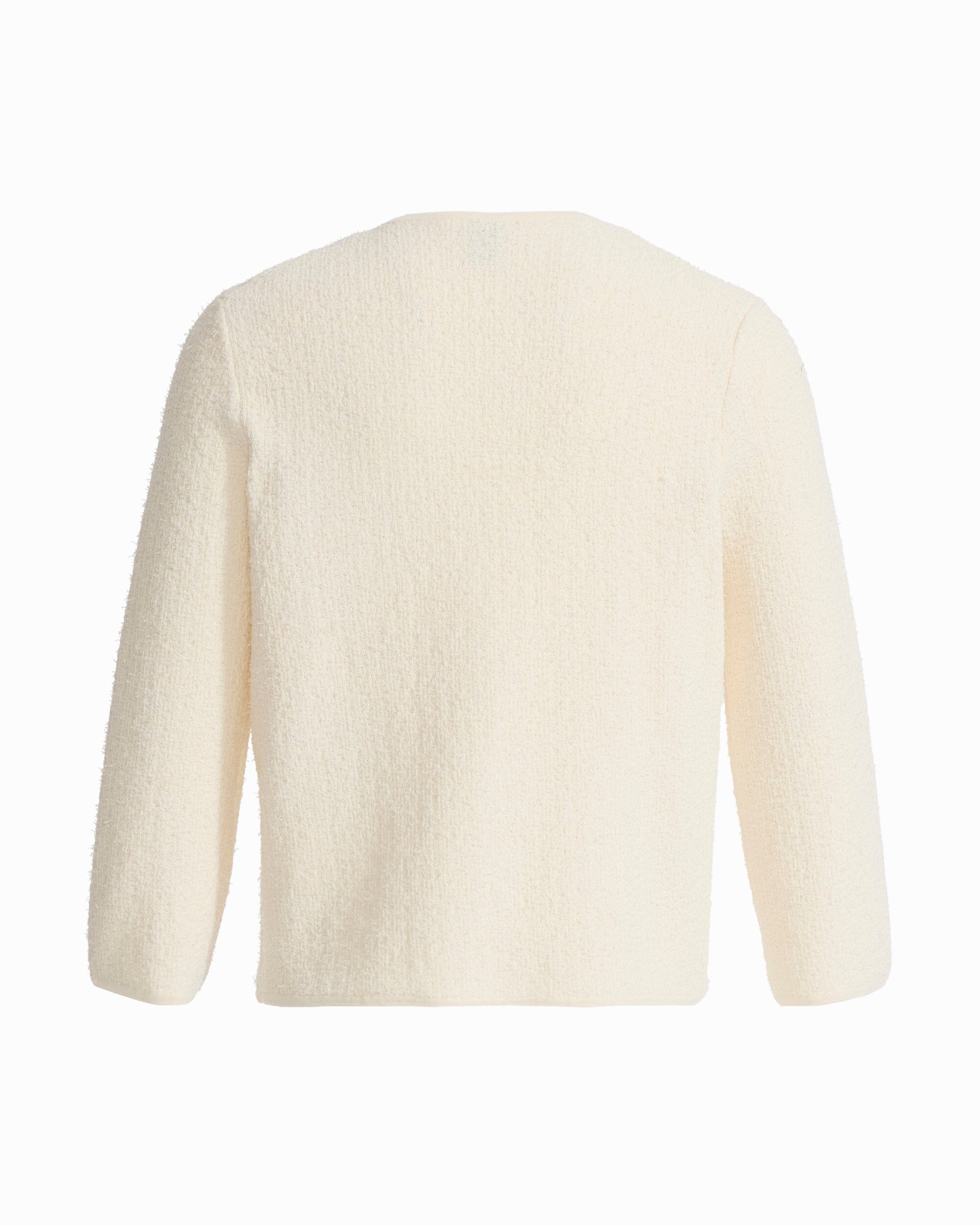 Anne Klein Eyelash Texture Yarn Button-Front Cardigan Sweater
