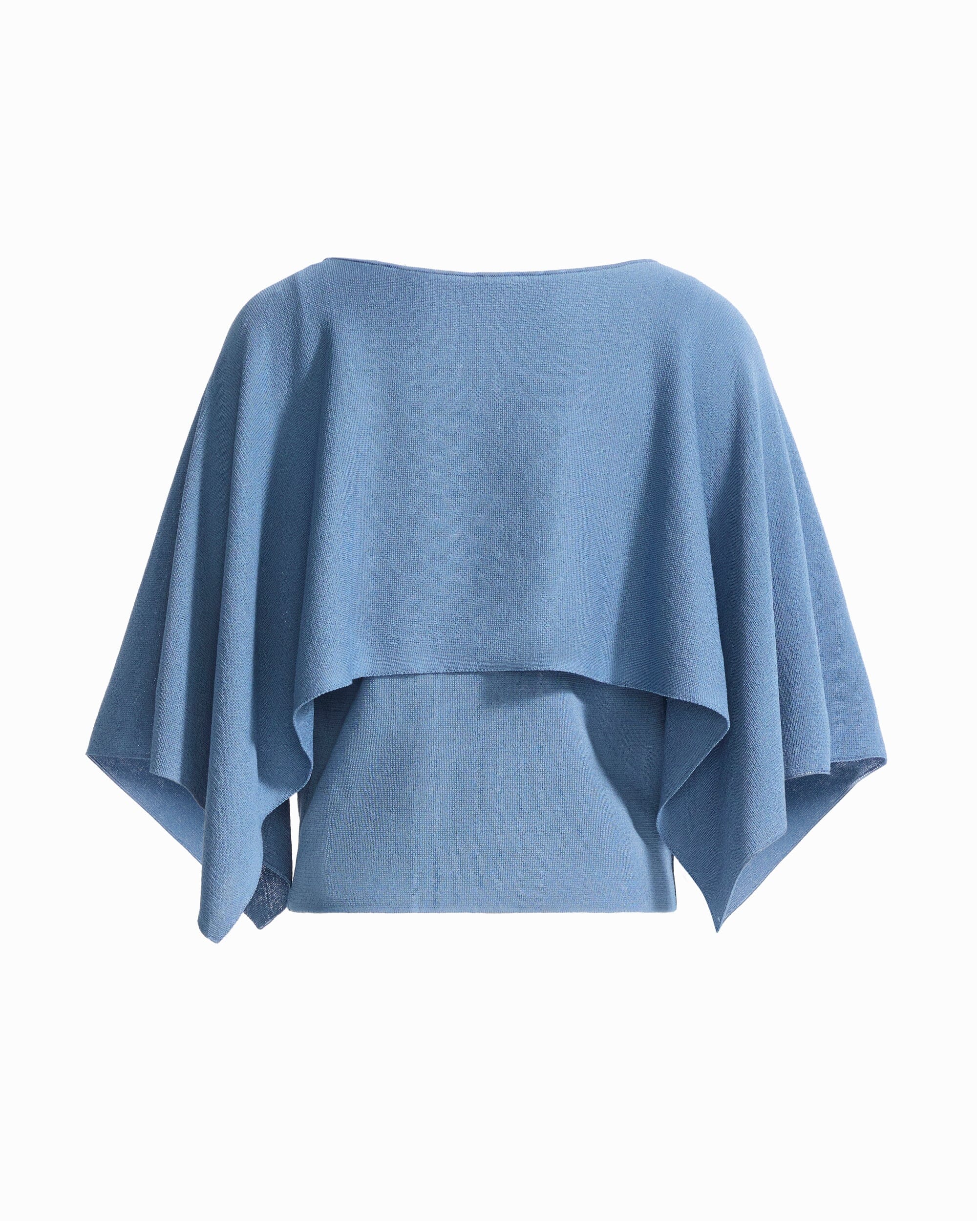 Anne Klein Boat Neck Cape Long Sleeve Sweater