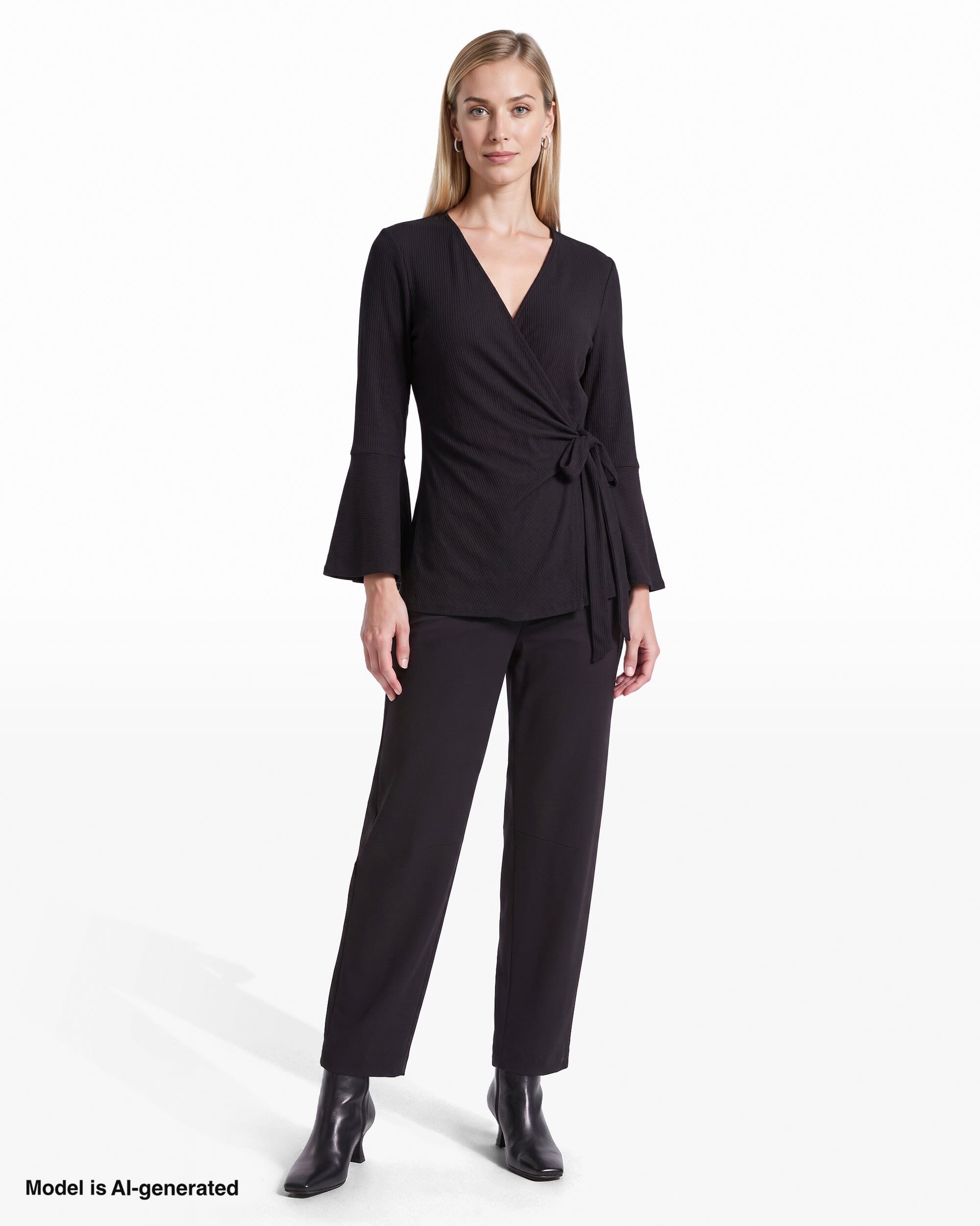 Anne Klein Ruffle Sleeve Wrap Top