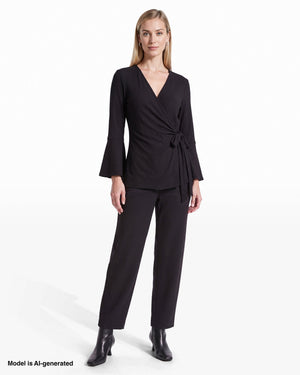 Anne Klein Ruffle Sleeve Wrap Top