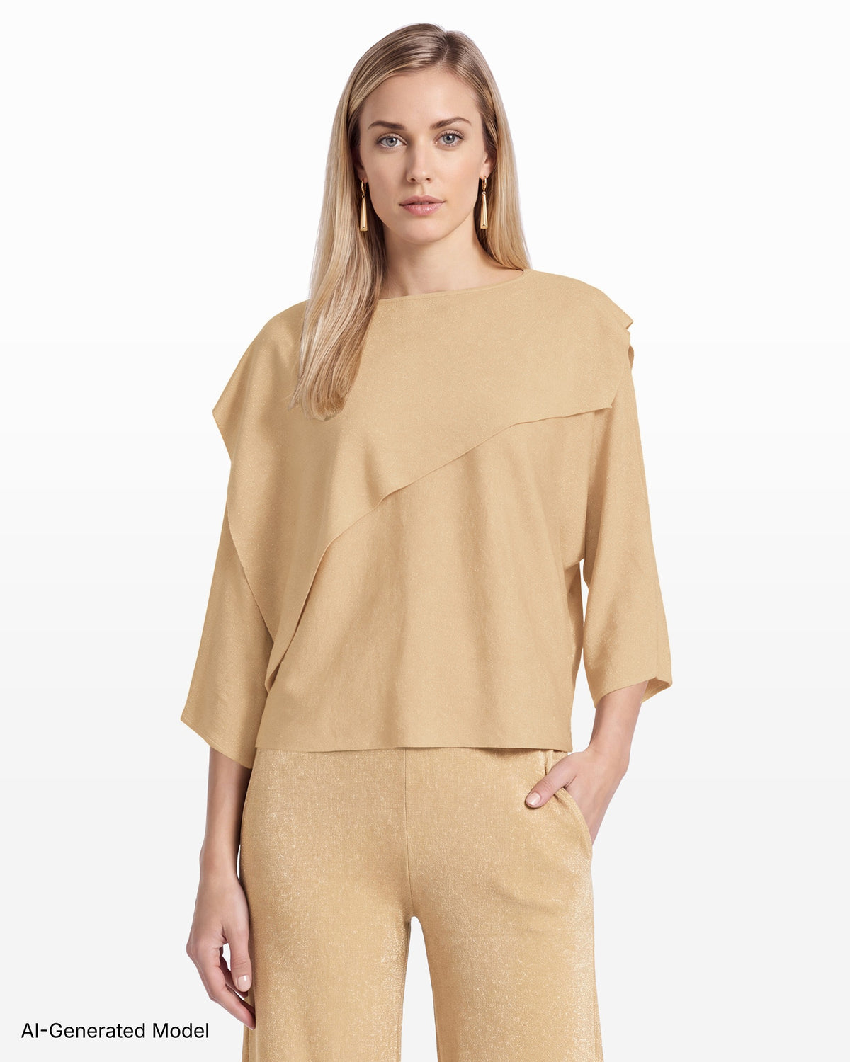 [SKU:12062528-3UZ] Boat Neck Cape Sweater