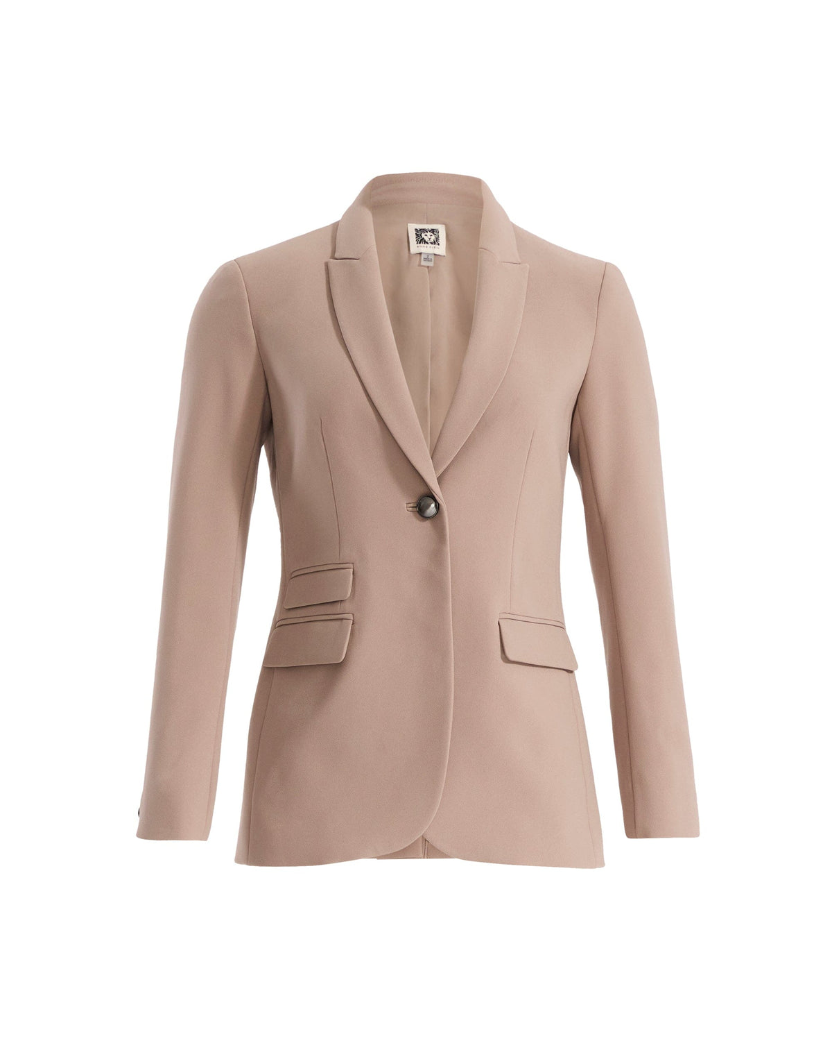 Anne Klein NATURAL CLAY One-Button Notch Lapel Jacket