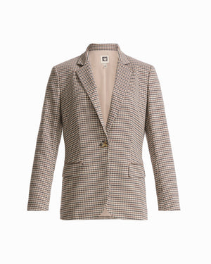Anne Klein ANNE BLACK MULTI One-Button Jacket with Long Sleeve Slit