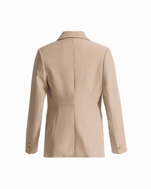 Anne Klein Two-Button Triple-Pocket Notch Collar Long Sleeve Jacket