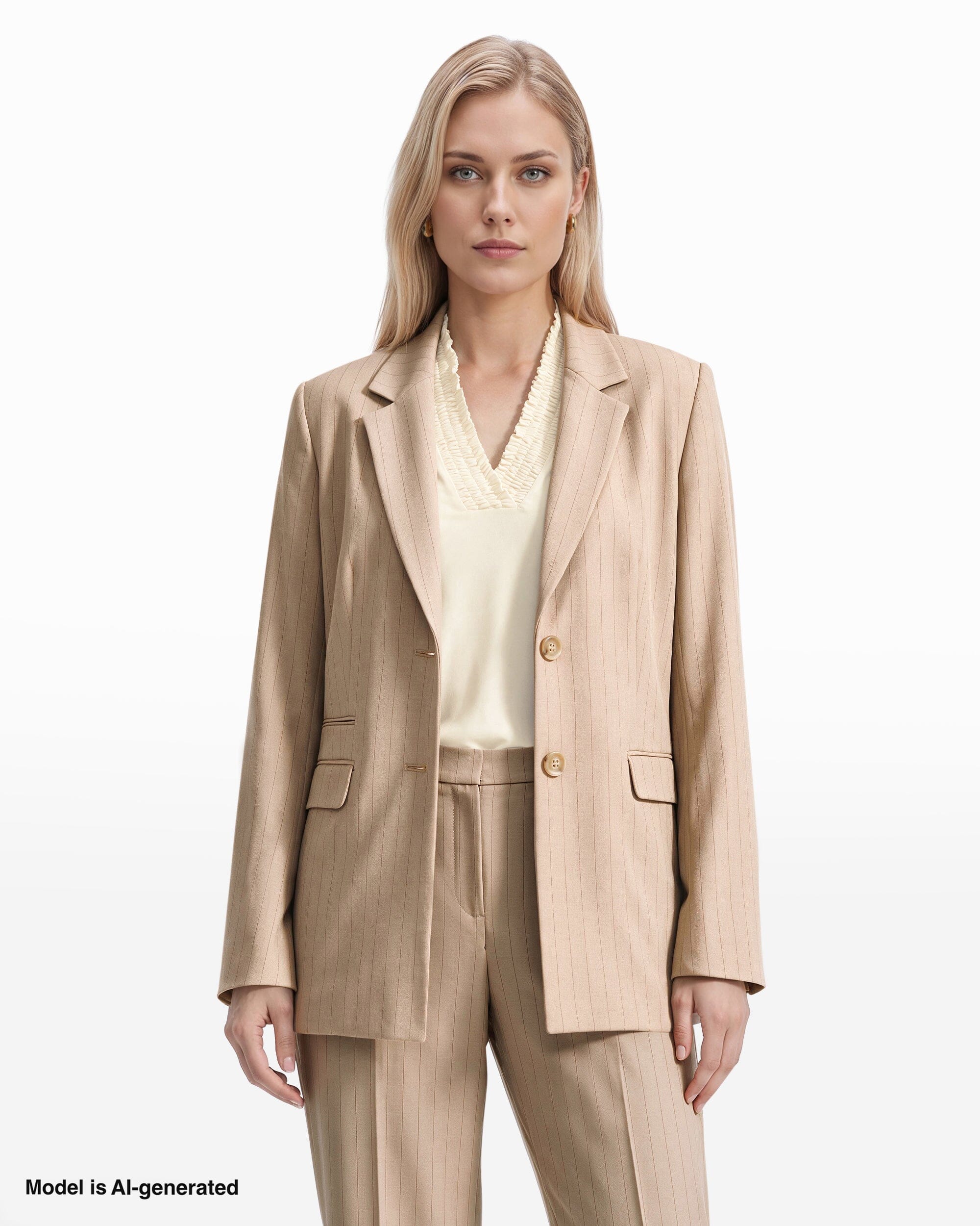 Anne Klein Two-Button Triple-Pocket Jacket