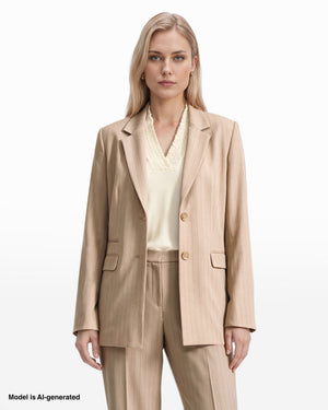 Anne Klein Two-Button Triple-Pocket Jacket