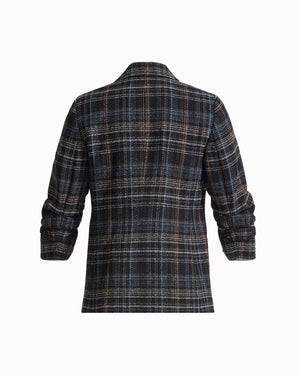 Anne Klein Faux Double-Breasted Peak Lapel Jacket with Pleated Sleeves