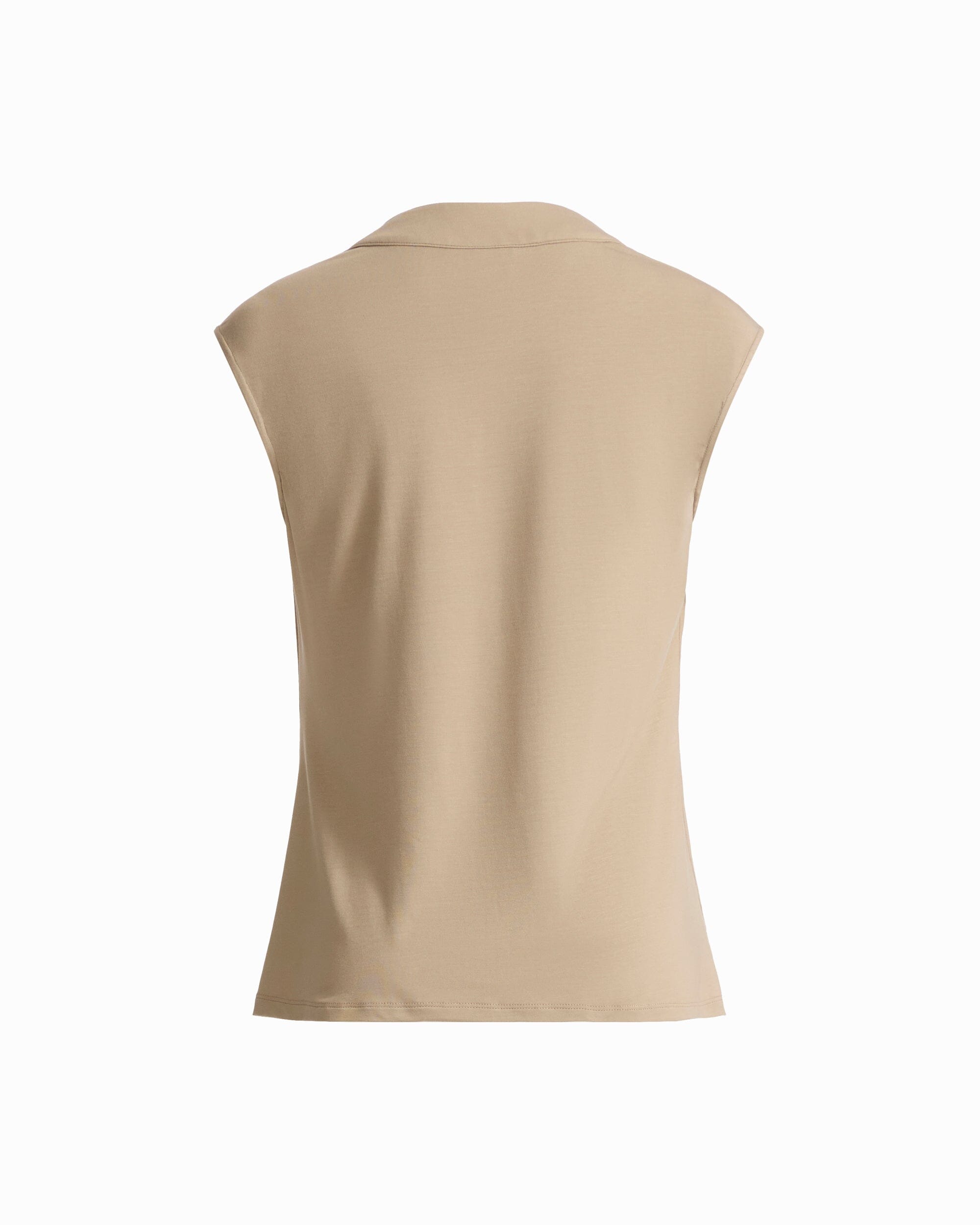 Anne Klein Sleeveless Extended Shoulder Cowl Neck Knit Top