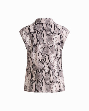 Anne Klein Extended Shoulder Sleeveless Cowl Neck Collar Top