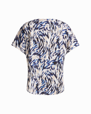 Anne Klein Short Sleeve Bateau Neck Blouse
