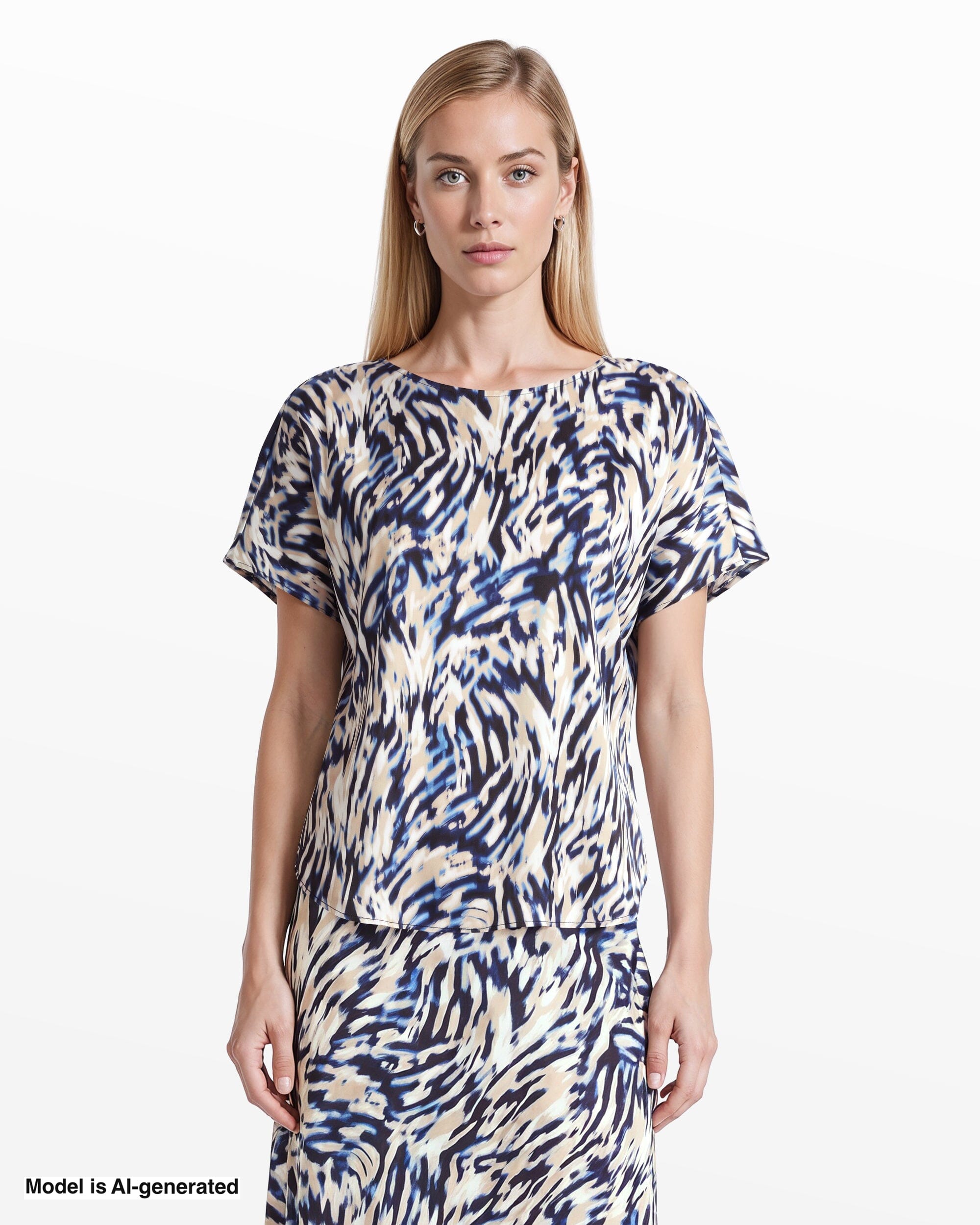 Anne Klein Bateau Neck Blouse