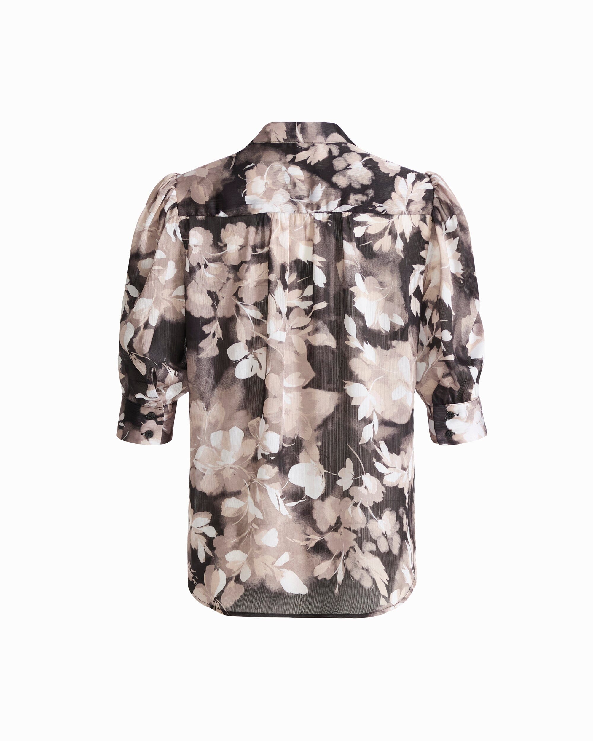 Anne Klein Y-Neck Top with Short Puff Sleeves