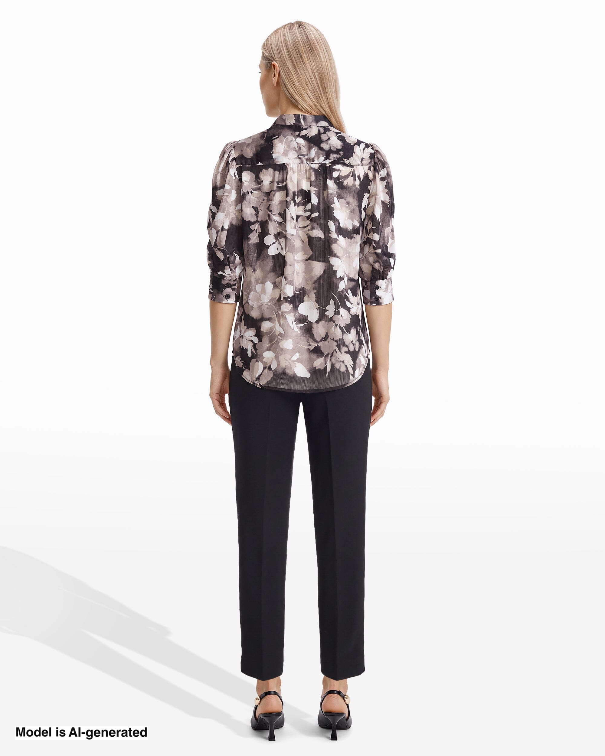 Anne Klein Short Puff Sleeves Top