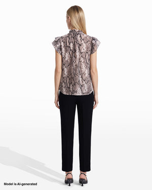 Anne Klein Ruffle Sleeve Tie-Front Blouse