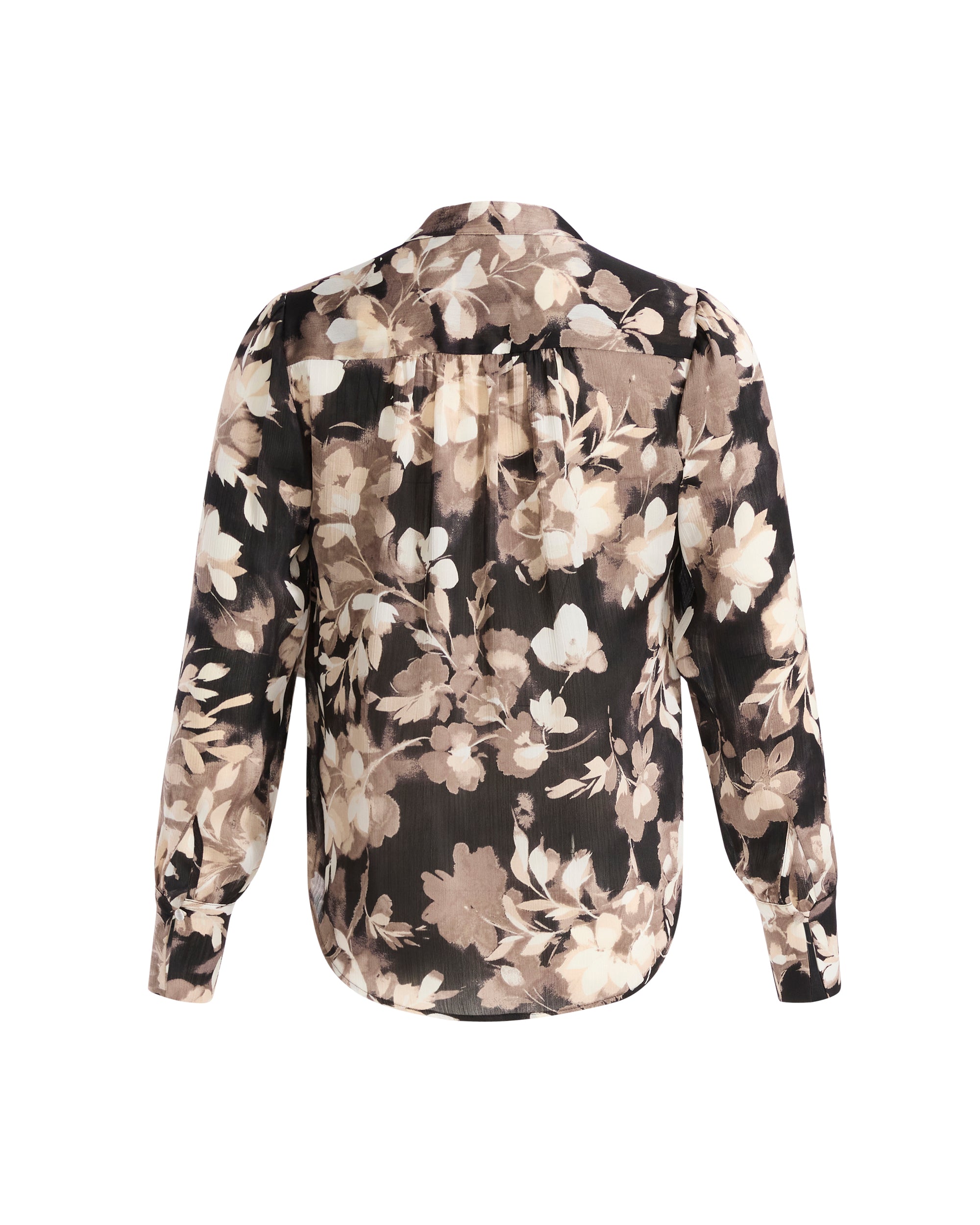 Pleat Front Long Sleeve Blouse