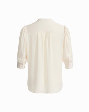 Y-Neck Top with Short Puff Sleeves Apparel & Accessories Kasper