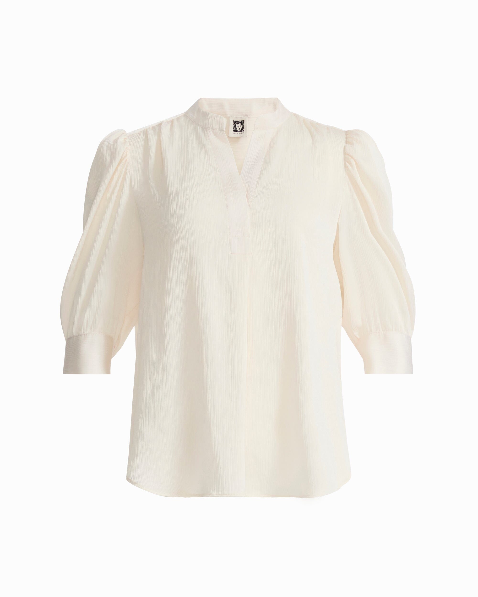 Y-Neck Top with Short Puff Sleeves Apparel & Accessories Kasper