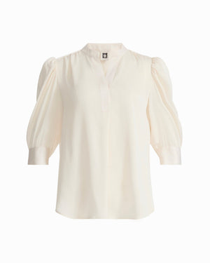 Y-Neck Top with Short Puff Sleeves Apparel & Accessories Kasper