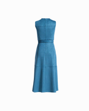 Sleeveless Boat Neck A-Line Midi Dress Apparel & Accessories Kasper