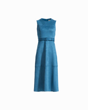 Sleeveless Boat Neck A-Line Midi Dress Apparel & Accessories Kasper