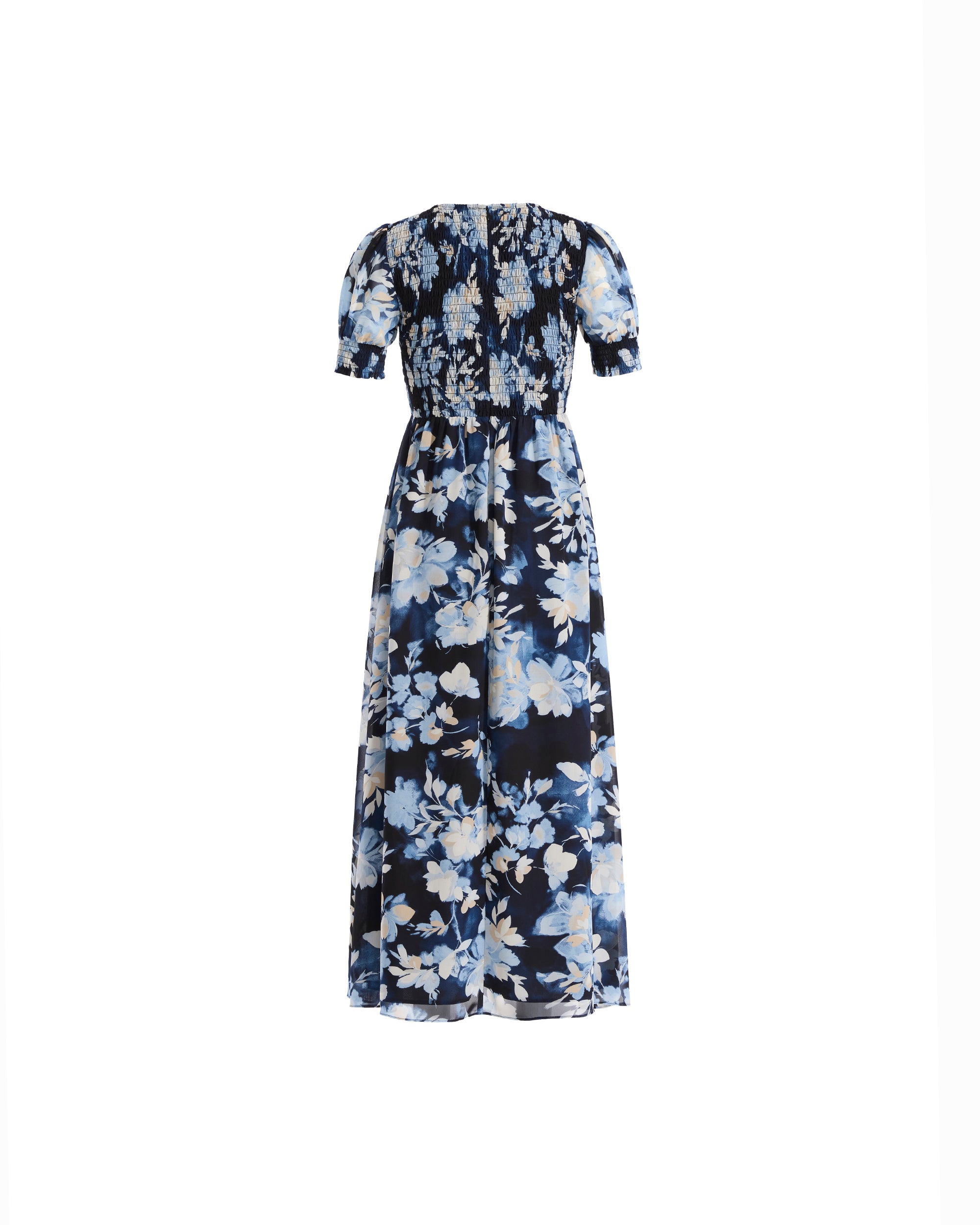 Puff Sleeve Smocked Maxi Dress