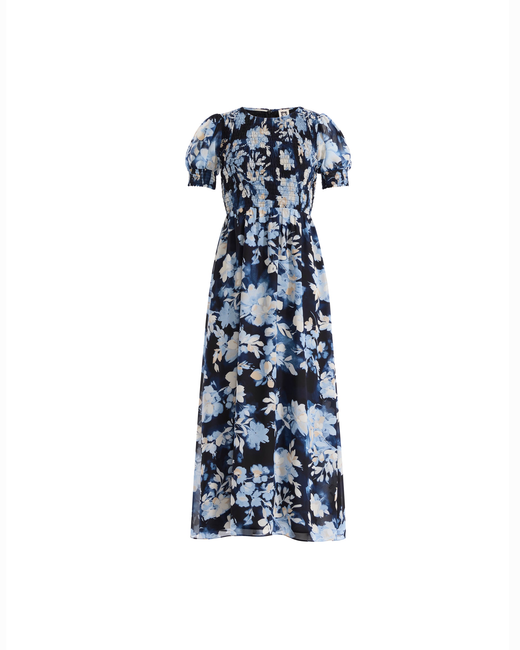 Puff Sleeve Smocked Maxi Dress
