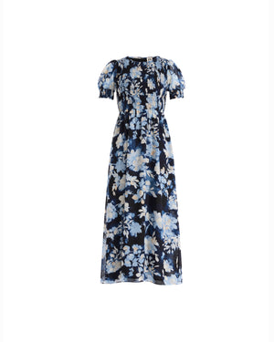Puff Sleeve Smocked Maxi Dress