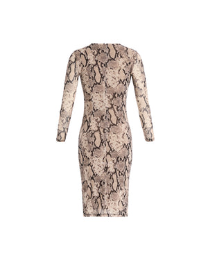 Snake Print Midi Dress