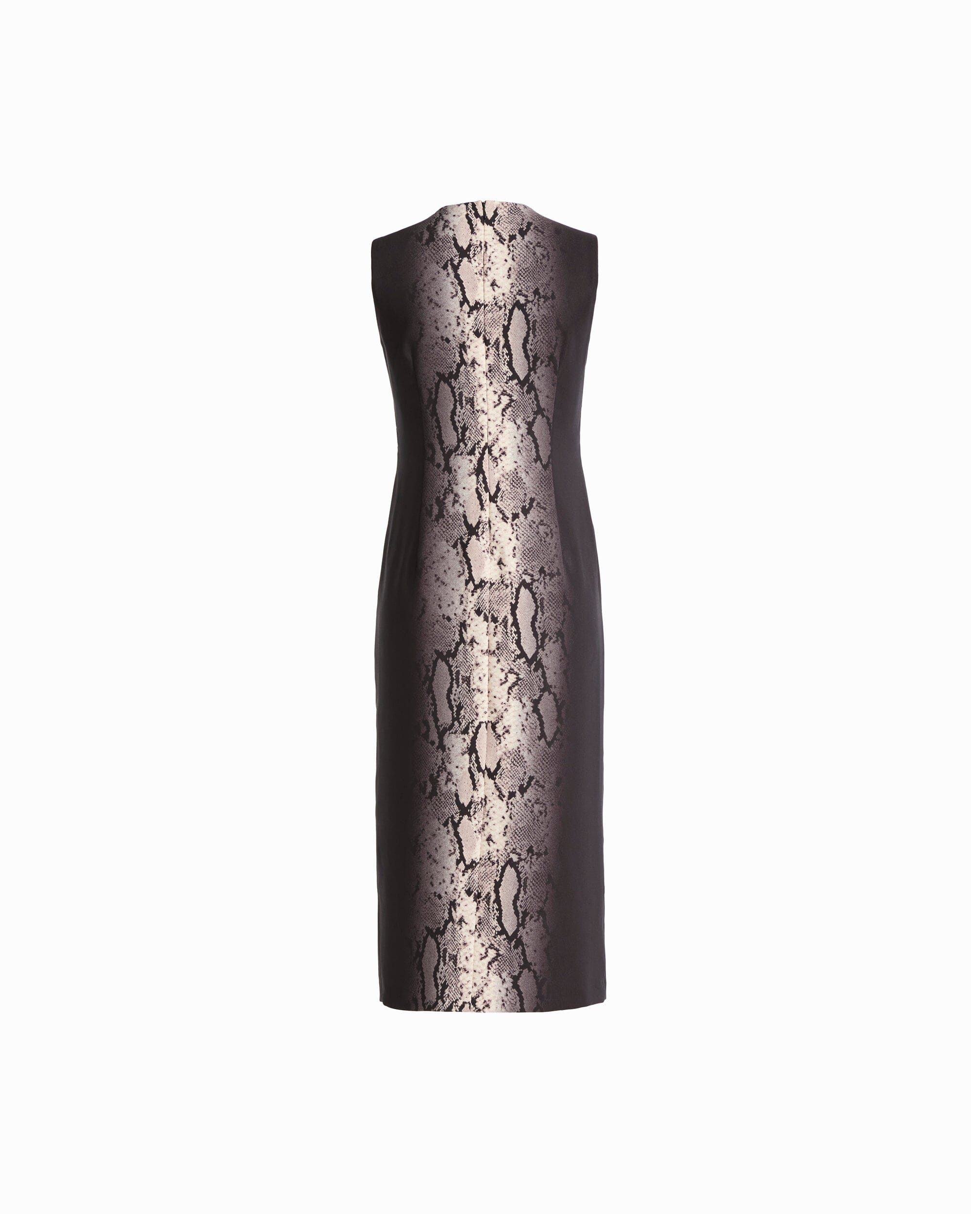Anne Klein Women's Animal-Print Jewel-Neck Midi Dress - Anne Black Mutli