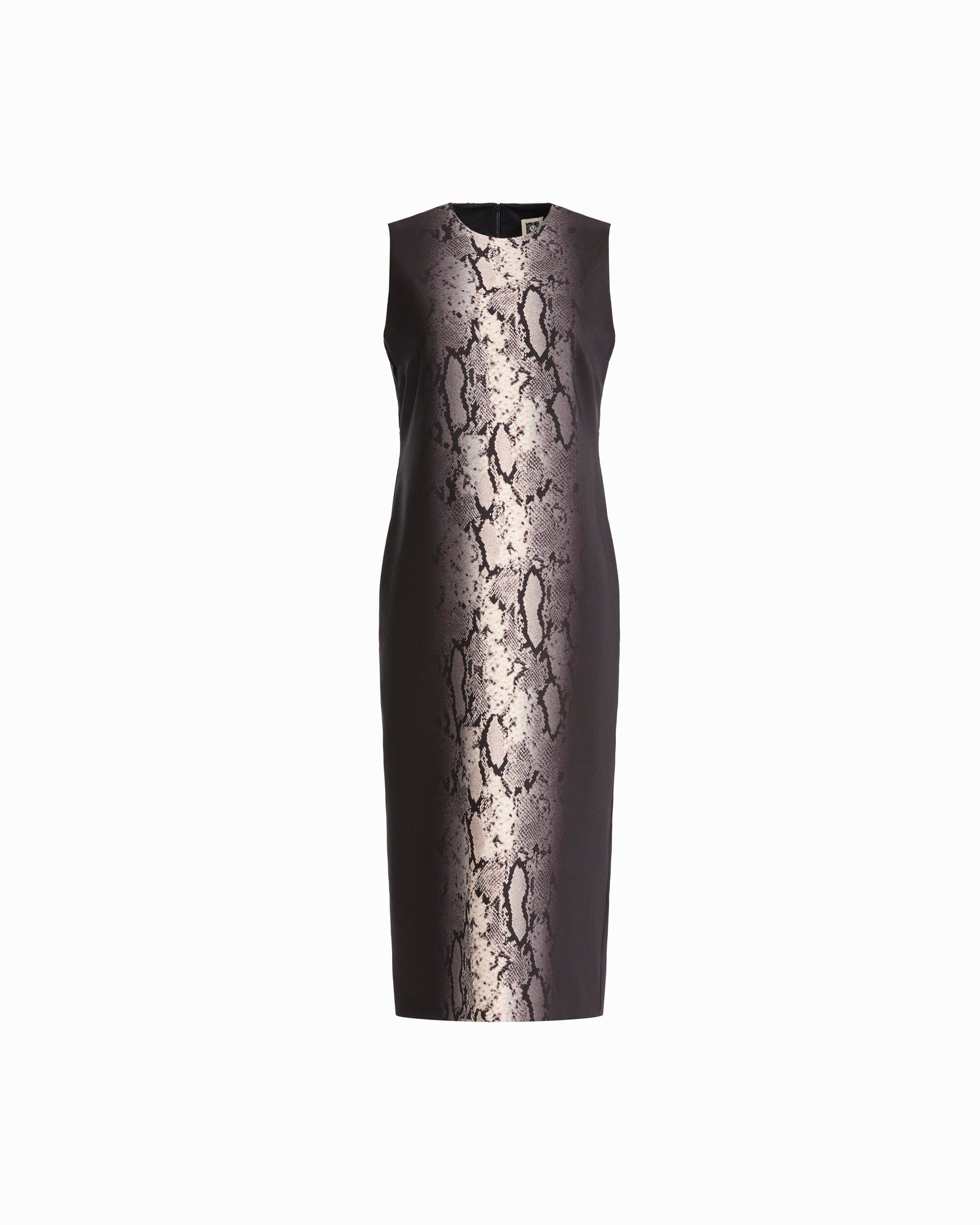 Anne Klein Women's Animal-Print Jewel-Neck Midi Dress - Anne Black Mutli