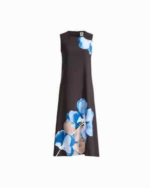 Sleeveless Crew Neck A-Line Midi Dress Apparel & Accessories Kasper