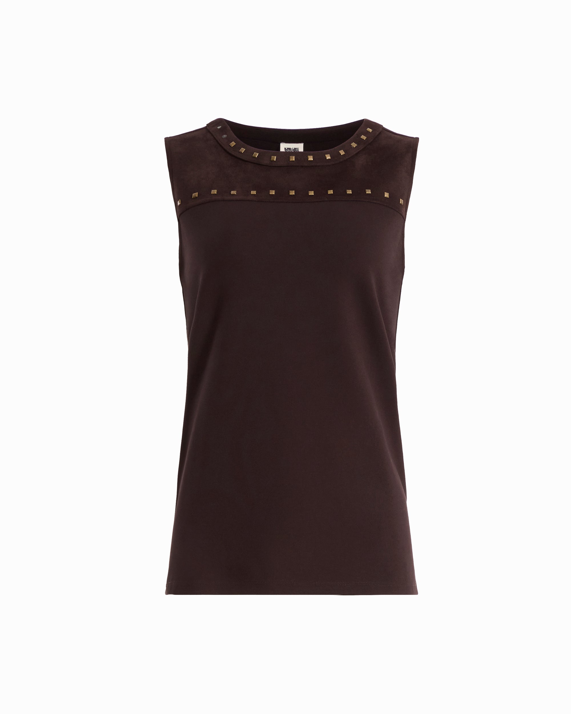 Sleeveless Stud Trim Top