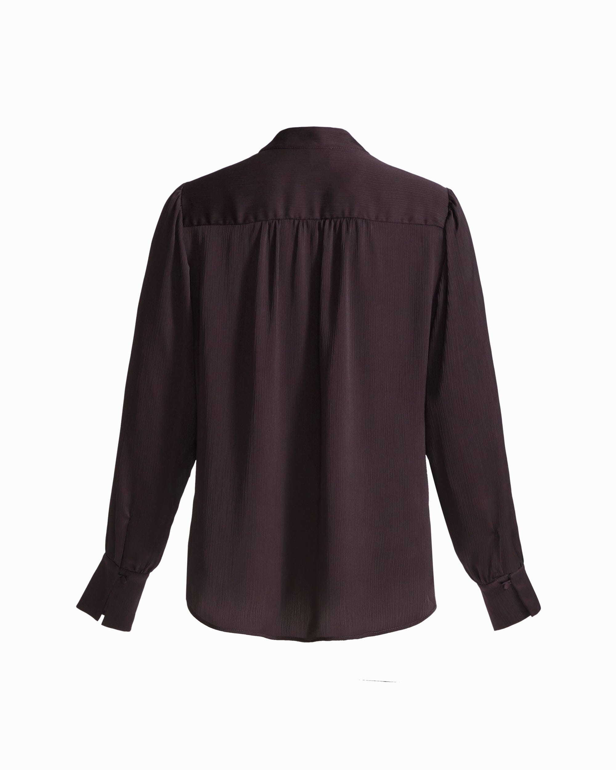 Anne Klein Long Sleeve V-Neck Pleated Front Blouse
