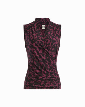 Sleeveless Faux Wrap V-Neck Top