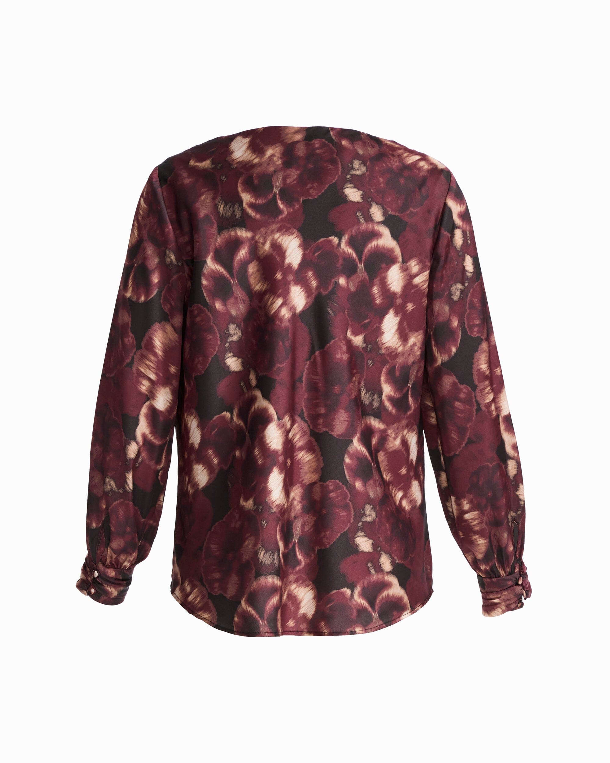 Anne Klein Drape Neck Long Sleeve Blouse with Cuffs