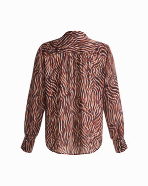 Anne Klein Long Sleeve V-Neck Pleated Front Blouse