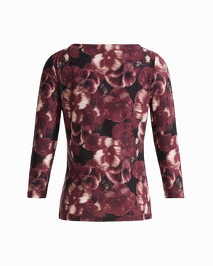 Anne Klein Three-Quarter Sleeve Asymmetric Gathered Twist Knot Hardware Knit Top