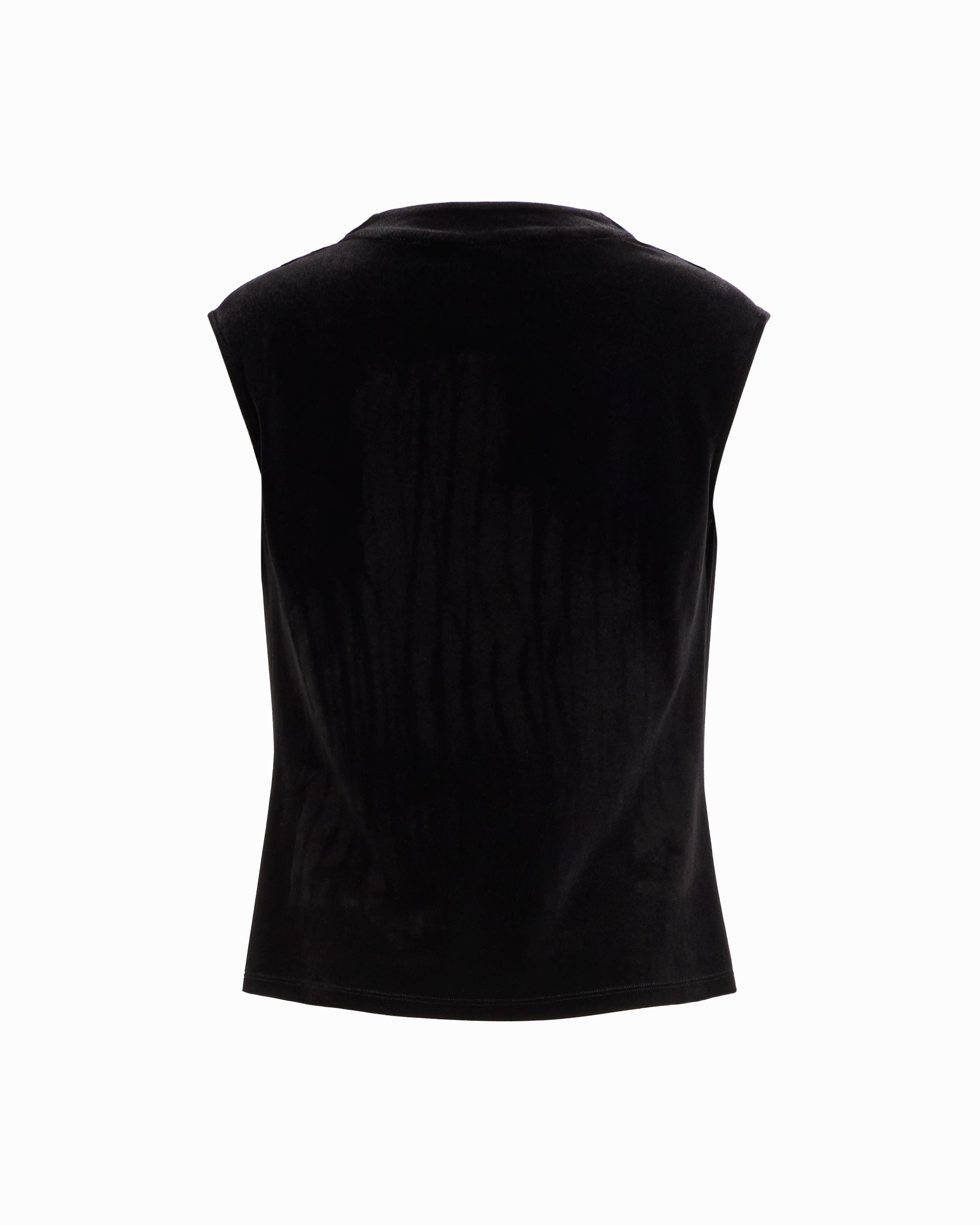 Plus Size Cowl Neck Extended Shoulder Sleeveless Knit Top