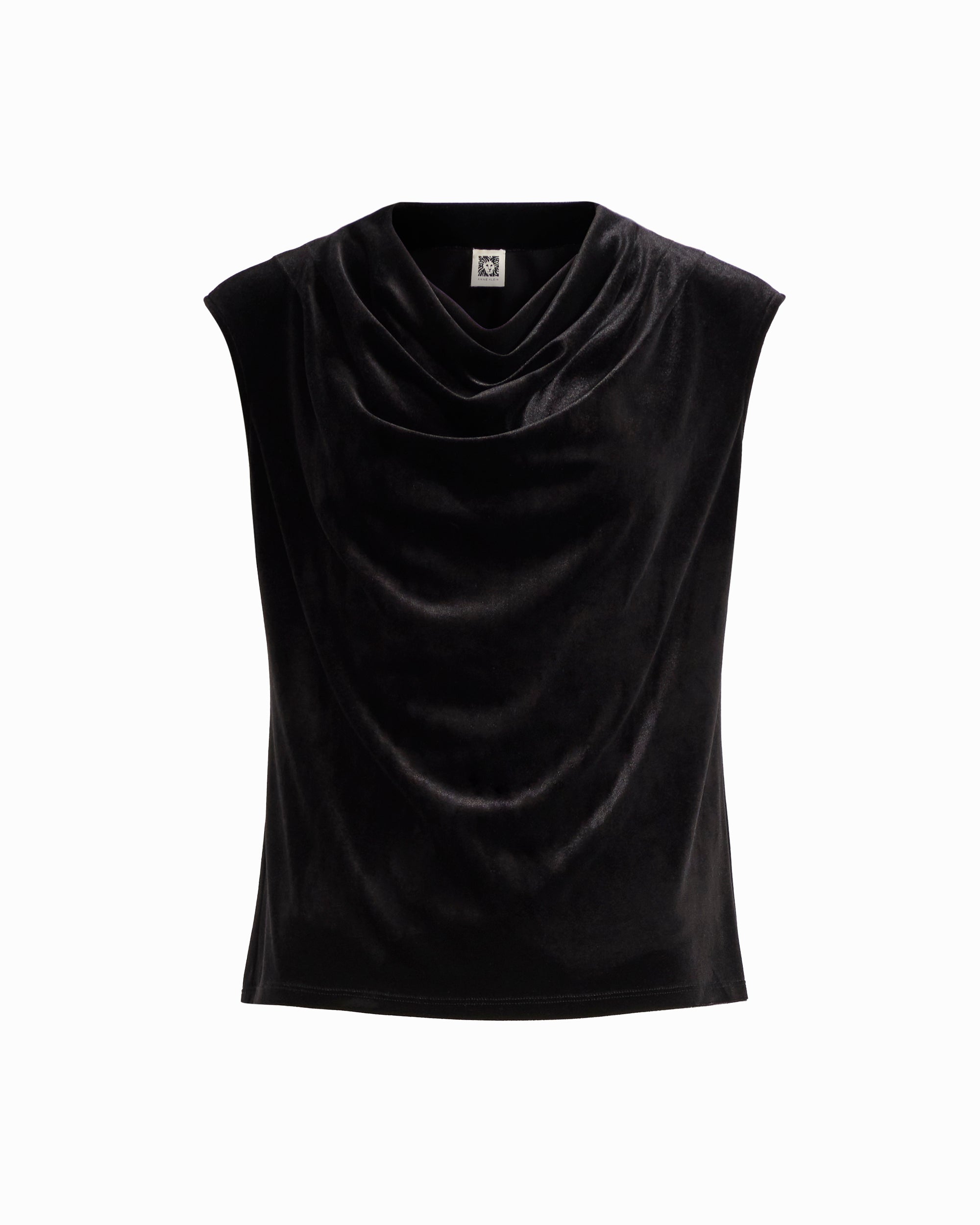 Plus Size Cowl Neck Extended Shoulder Sleeveless Knit Top