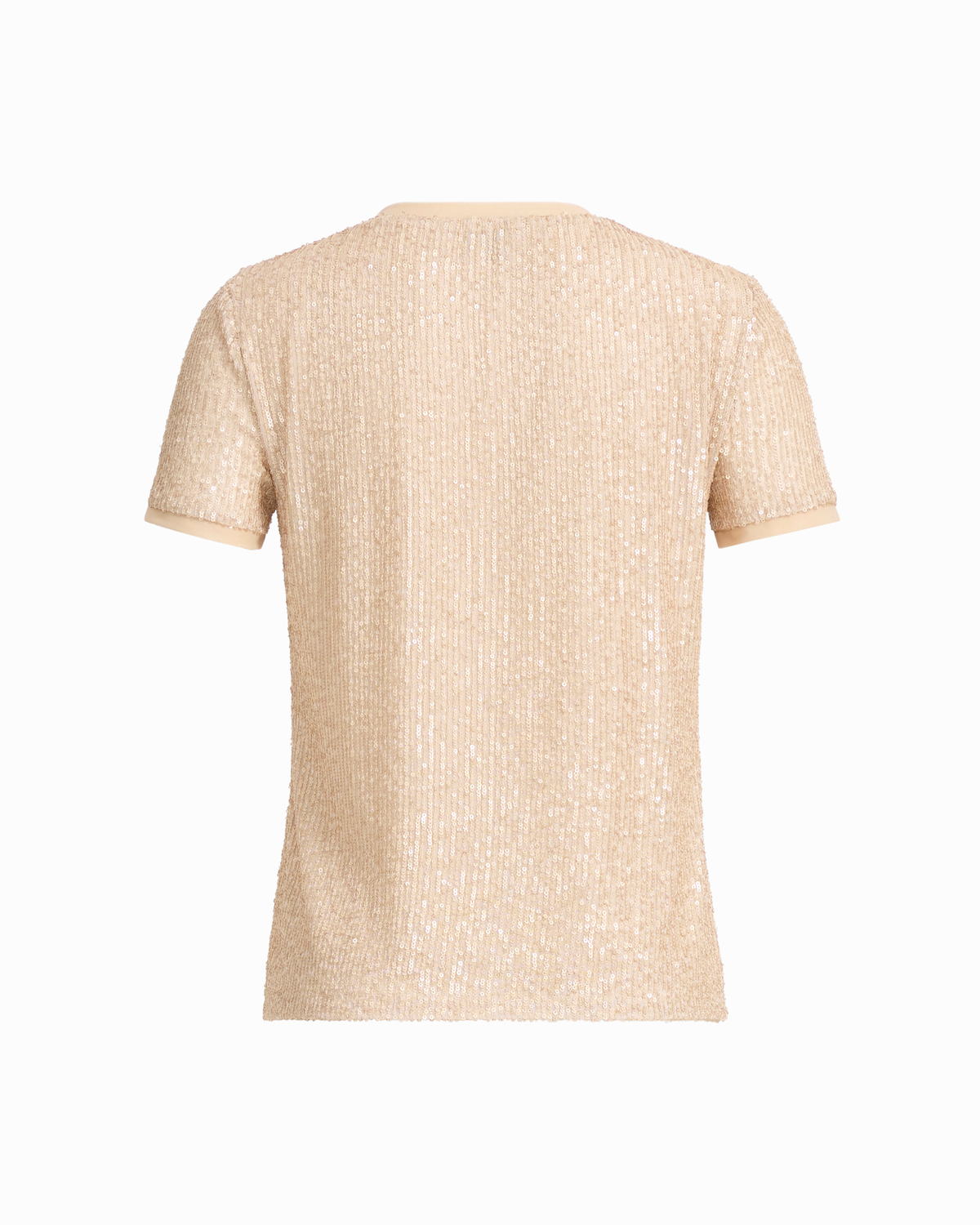 Short Sleeve Banded Crew Neck Knit Tee